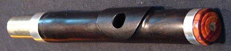 Wooden Böhm Head, Africn Blackwood, carved lip-plate, Tulipwood head-plug